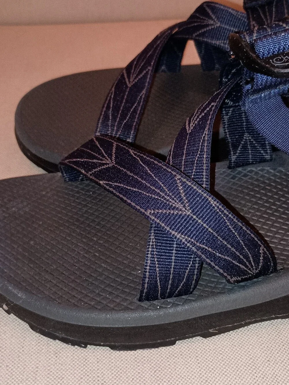Chaco Navy Blue Patterned Strap Sandals Men's 11